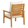 Garden Sofa Chair Set - 2pcs Solid Acacia Wood with Cushions