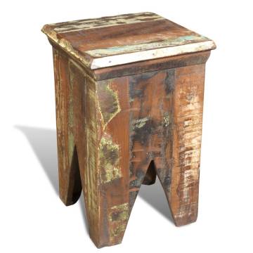 Stool Solid Reclaimed Wood - Unique Vintage Design