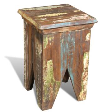 Stool Solid Reclaimed Wood - Unique Vintage Design