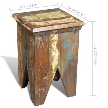 Stool Solid Reclaimed Wood - Unique Vintage Design