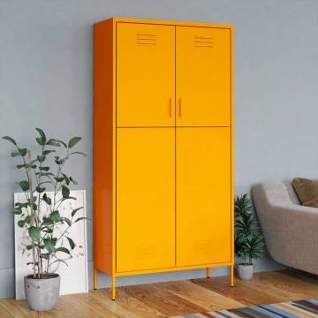 Stylish Mustard Yellow Wardrobe - 90x50x180 cm Steel