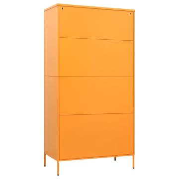 Stylish Mustard Yellow Wardrobe - 90x50x180 cm Steel