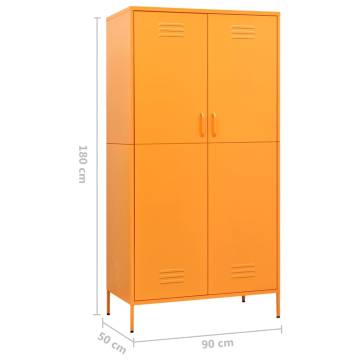 Stylish Mustard Yellow Wardrobe - 90x50x180 cm Steel