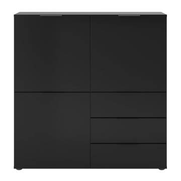 FMD Black Dresser with 3 Doors & 3 Drawers - Stylish Storage