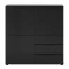 FMD Black Dresser with 3 Doors & 3 Drawers - Stylish Storage