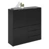 FMD Black Dresser with 3 Doors & 3 Drawers - Stylish Storage