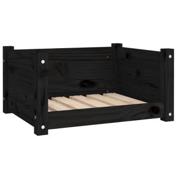 Dog Bed Black 55.5x45.5x28 cm | Solid Pine Wood Comfort