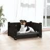 Dog Bed Black 55.5x45.5x28 cm | Solid Pine Wood Comfort