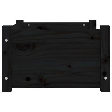 Dog Bed Black 55.5x45.5x28 cm | Solid Pine Wood Comfort