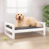 Dog Bed White 75.5x55.5x28 cm Solid Pine Wood Colour white Size 75.5 x 55.5 x 28 cm 