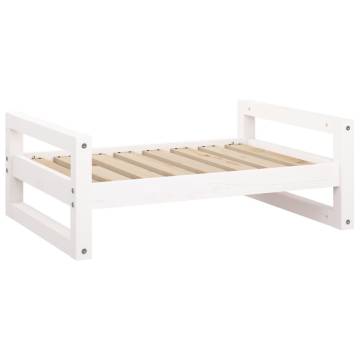 Dog Bed in White | Solid Pine Wood 75.5x55.5x28 cm