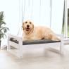 Dog Bed in White | Solid Pine Wood 75.5x55.5x28 cm