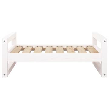 Dog Bed in White | Solid Pine Wood 75.5x55.5x28 cm