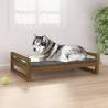 Dog Bed Honey Brown 105.5x75.5x28 cm Solid Pine Wood Colour honey brown Size 105.5 x 75.5 x 28 cm 