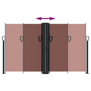 Retractable Side Awning Brown 140x1000 cm - Privacy Screen