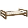 Comfortable Honey Brown Dog Bed - Solid Pine Wood - 105.5x75.5x28 cm