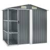 Garden Shed with Rack Grey 205x130x183 cm Iron Colour grey Quantity in Package 1 