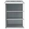 Garden Shed with Rack Grey - 205x130x183 cm Iron | Hipo Market