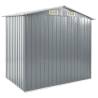 Garden Shed with Rack Grey - 205x130x183 cm Iron | Hipo Market