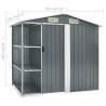 Garden Shed with Rack Grey - 205x130x183 cm Iron | Hipo Market