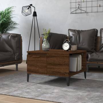 Brown Oak Coffee Table - Stylish & Durable - 55x55x36.5 cm