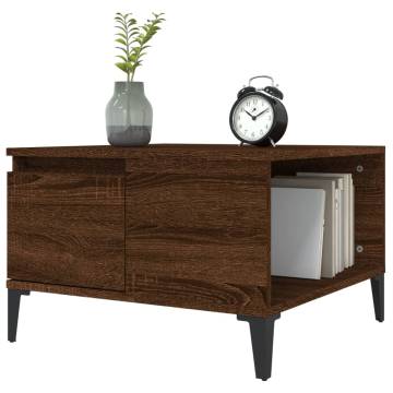 Brown Oak Coffee Table - Stylish & Durable - 55x55x36.5 cm