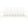 Stylish White Bed Frame with Headboard - 200x200 cm Solid Wood