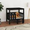 Dog Bed Black 75.5x63.5x70 cm Solid Wood Pine Colour black Size 75.5 x 63.5 x 70 cm 