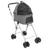 2-Layers Folding Dog Stroller - Grey, 83x48x97 cm | Hipomarket