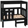 Stylish Black Dog Bed - Solid Pine | 75.5x63.5x70 cm