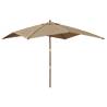 Garden Parasol with Wooden Pole - Taupe 300x300 cm