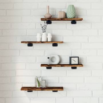 Wall Shelves (4 pcs) Smoked Oak - Versatile Storage Solutions