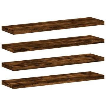 Wall Shelves (4 pcs) Smoked Oak - Versatile Storage Solutions