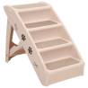 Folding Dog Stairs Cream - Easy Access for Pets | HipoMarket UK