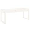 White Garden Bench 110x38x45 cm - Solid Pine Wood Outdoor Seat