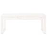 White Garden Bench 110x38x45 cm - Solid Pine Wood Outdoor Seat