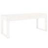 White Garden Bench 110x38x45 cm - Solid Pine Wood Outdoor Seat