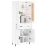 Highboard High Gloss White 69.5x34x180 cm | Stylish Storage