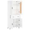 Highboard High Gloss White 69.5x34x180 cm | Stylish Storage