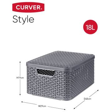 Curver Style Storage Boxes with Lid 3 pcs Size M Anthracite