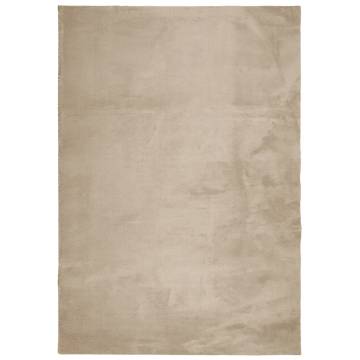 HUARTE Short Pile Soft Washable Rug - Sand 140x200 cm