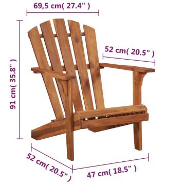 Garden Adirondack Chair - Solid Acacia Wood Comfort