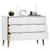 Drawer Cabinet MOLDE White - Solid Pine - 113x40x80 cm