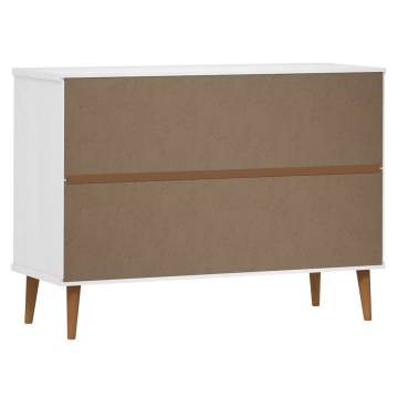 Drawer Cabinet MOLDE White - Solid Pine - 113x40x80 cm