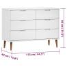 Drawer Cabinet MOLDE White - Solid Pine - 113x40x80 cm