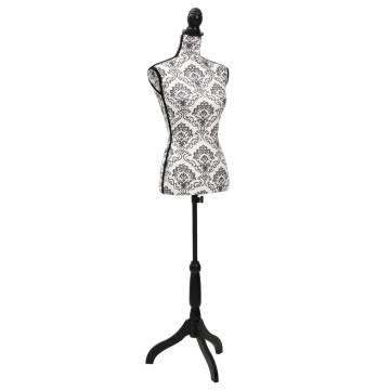 Chic Ladies Bust - Black & White | Adjustable Height Mannequin