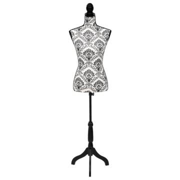 Chic Ladies Bust - Black & White | Adjustable Height Mannequin