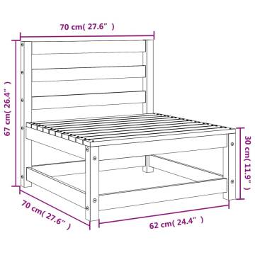 Garden Sofa Armless - Solid Wood Pine 70x70x67 cm