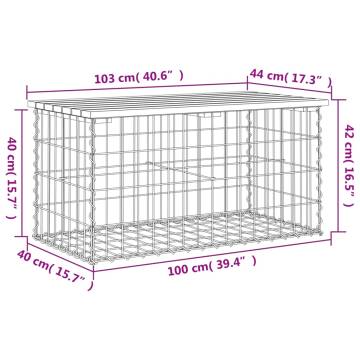 Garden Bench Gabion Design - Durable Impregnated Pine Wood