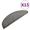 Carpet Stair Treads 15 pcs Anthracite - Non-Slip & Durable